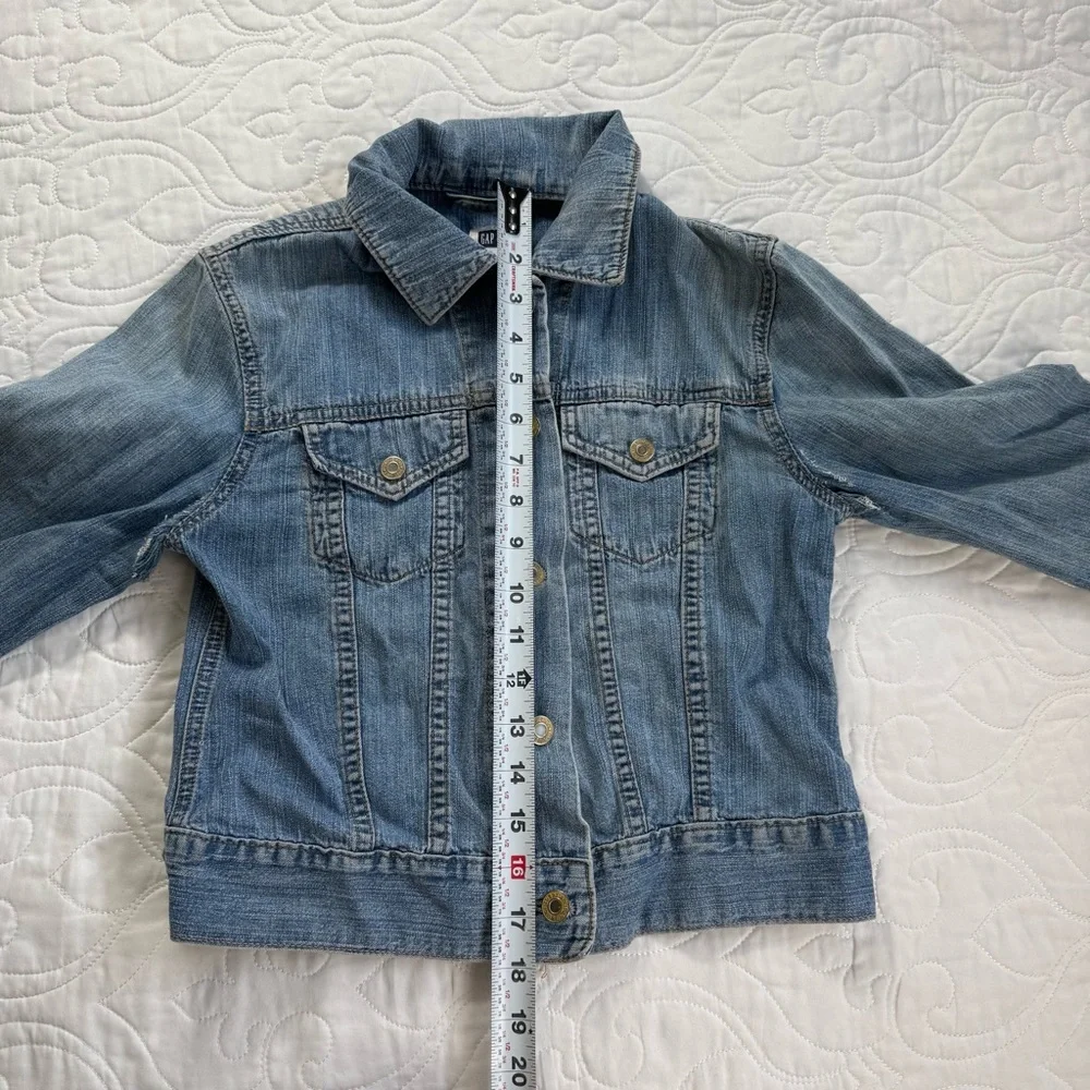 GAP Kids Blue Medium Wash‎ Denim Button Classic Trucker Jean Jacket Girl XL GUC